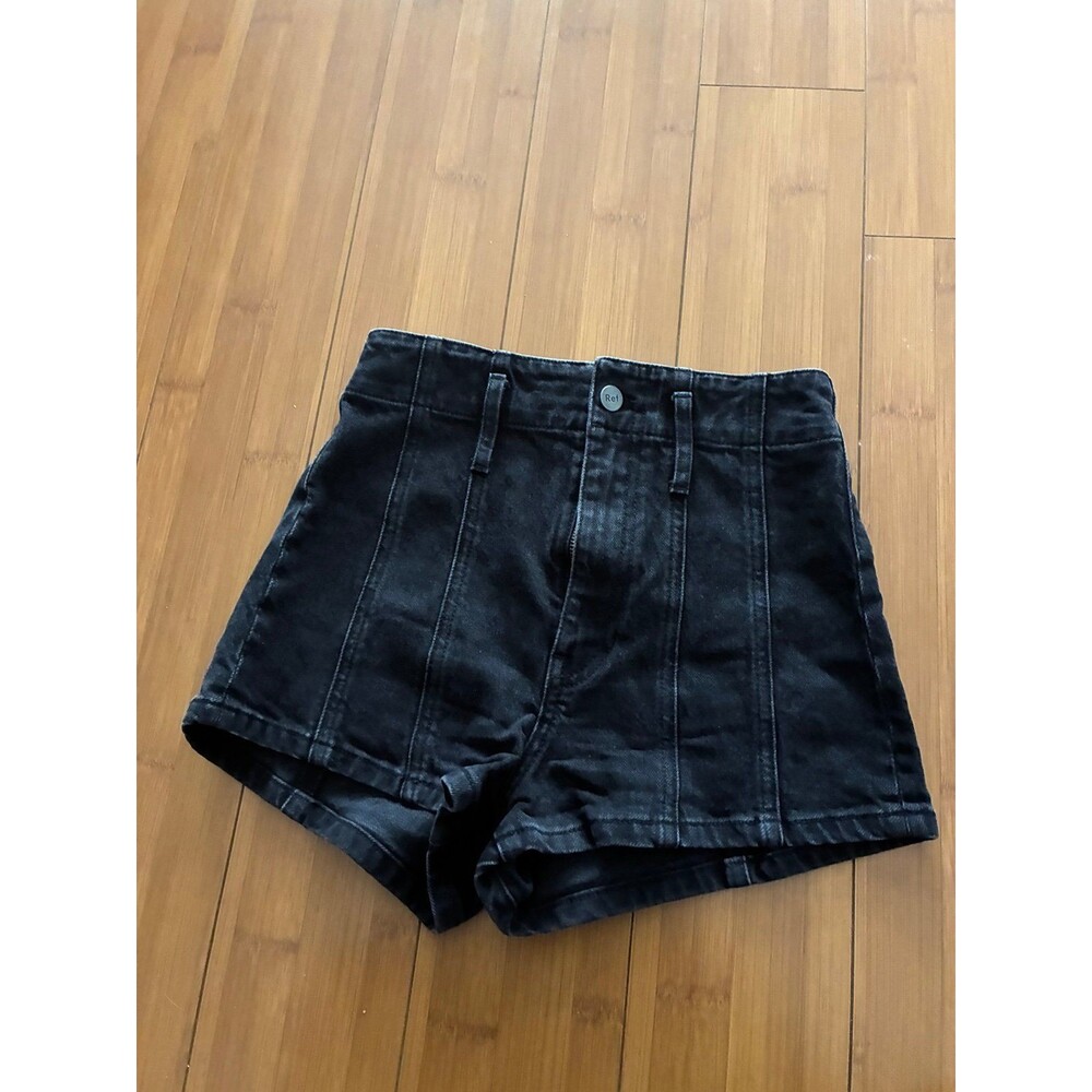 Reformation Black Eva Cheeky High Rise Shorts size 25